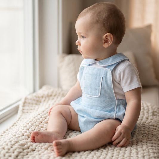Baby Boy Blue Pocket Romper with Shirt "MYD26060"