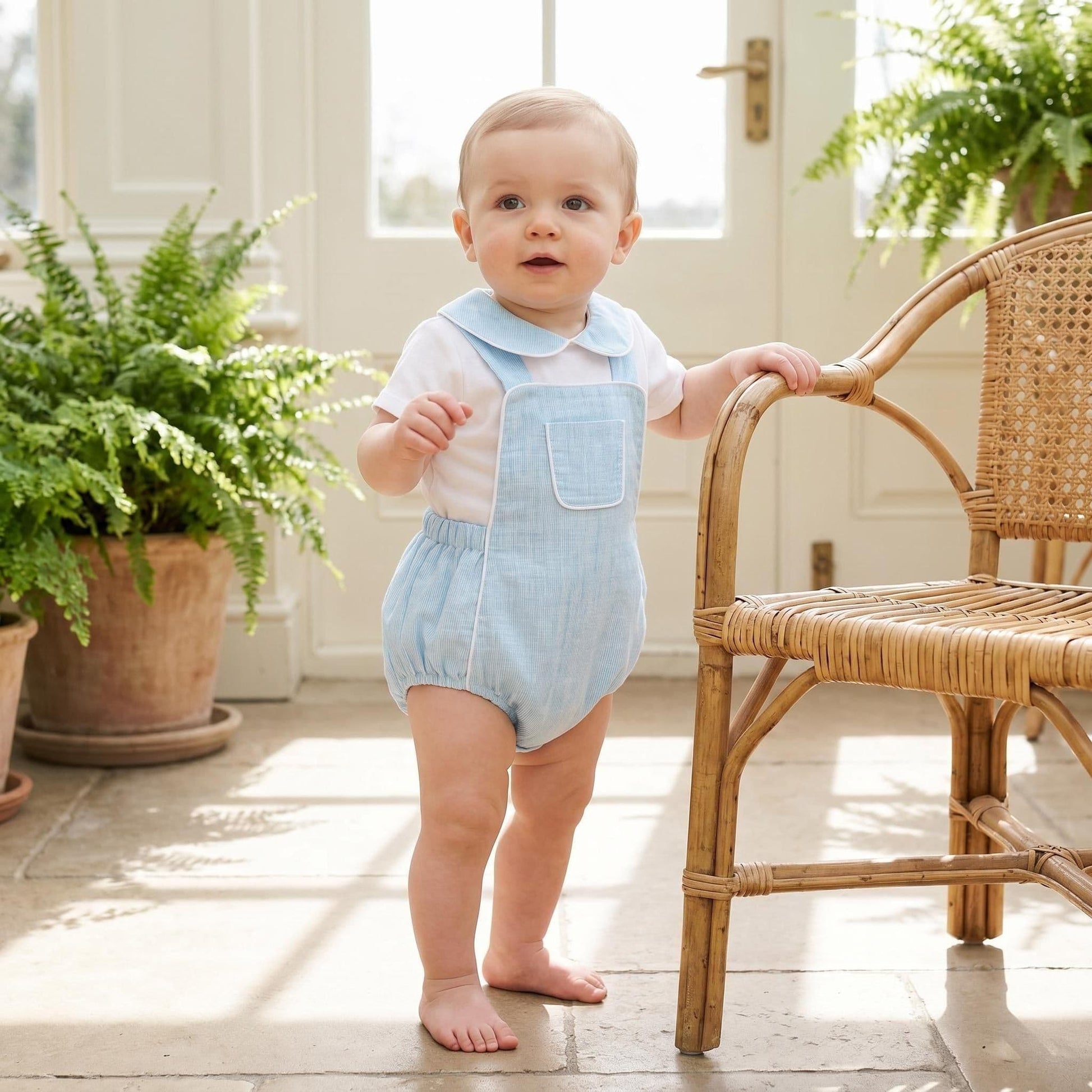 Baby Boy Blue Pocket Romper with Shirt "MYD26060"
