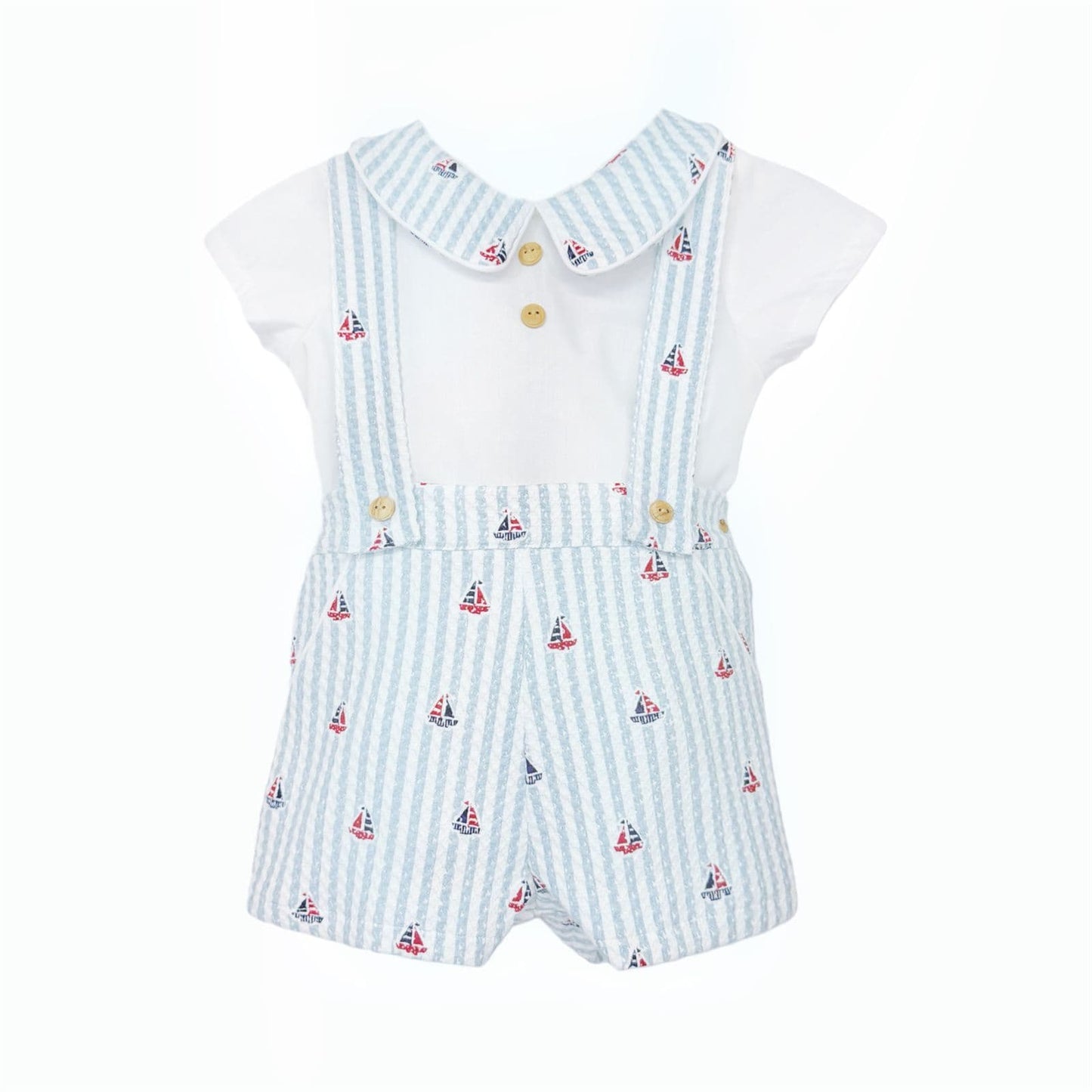 Baby Boy Green Stripe Boat Shorts with Shirt "MYD26062"