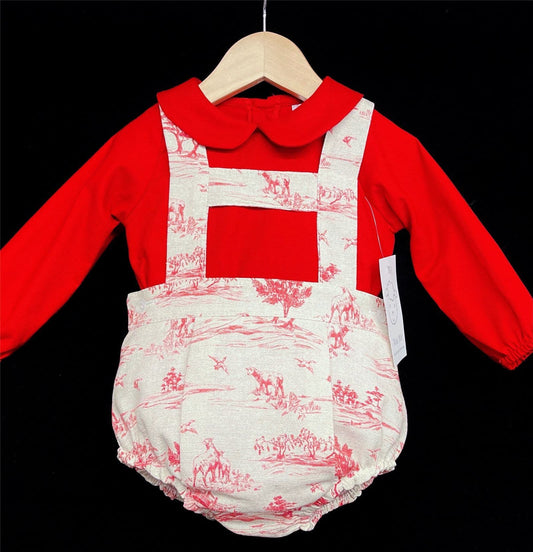 Baby Boy Long Sleeve Romper with Red Shirt "MYD842"