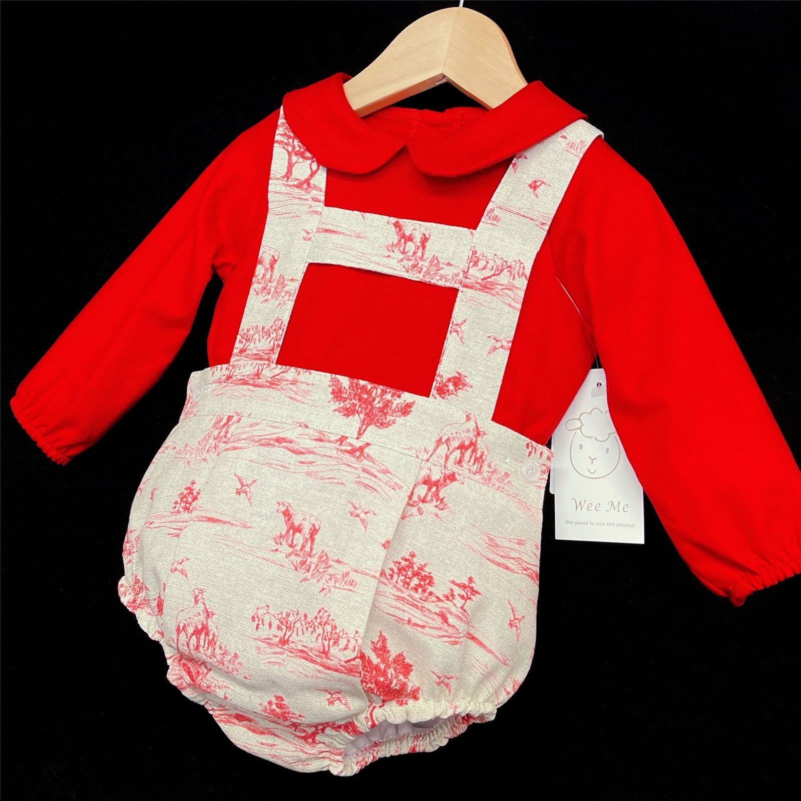 Baby Boy Long Sleeve Romper with Red Shirt "MYD842"