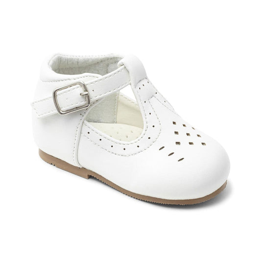 Baby Boys Patent T-Bar Shoes "Aaron White"