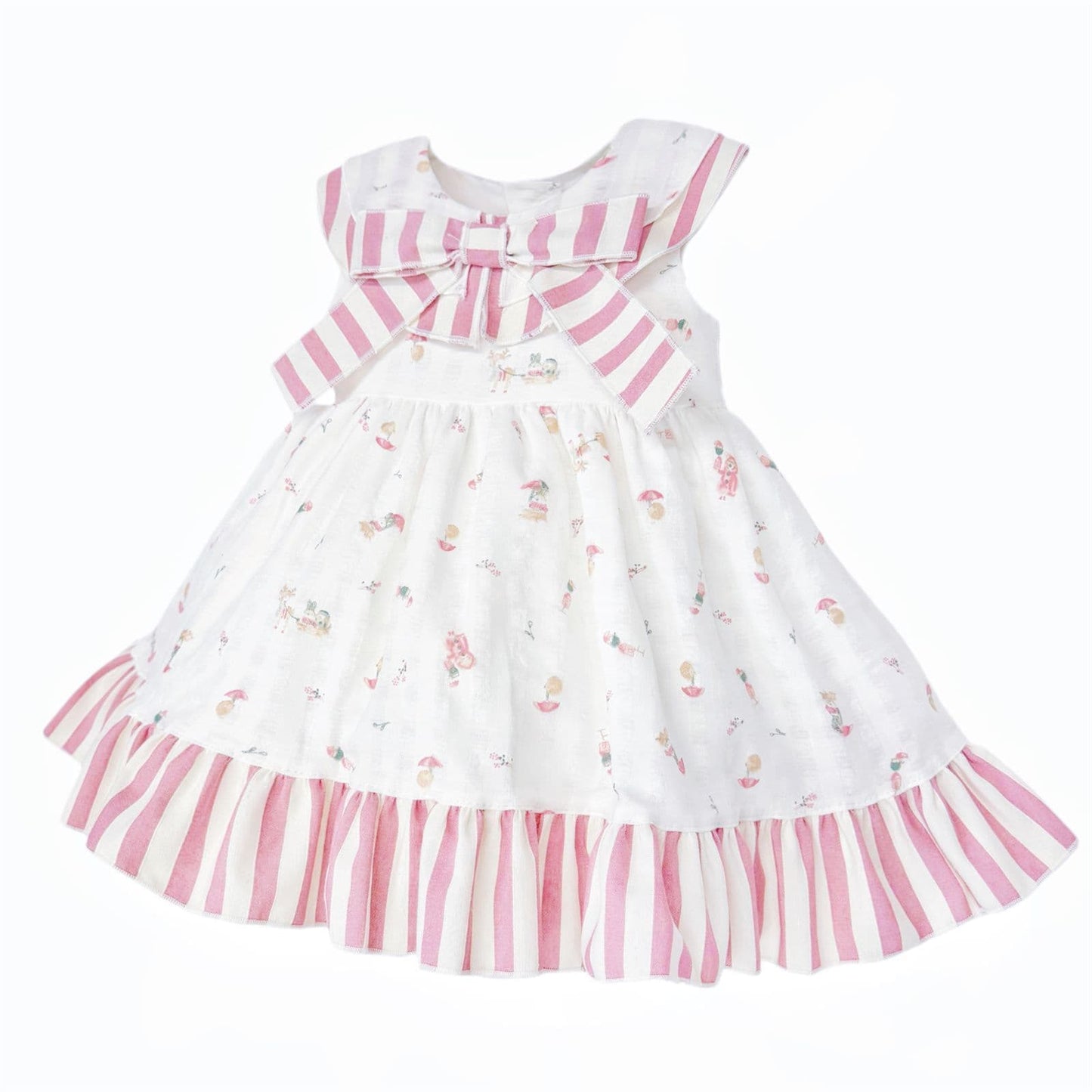Baby Girl Dusty Pink Animal Print Puff Dress with Pants "MYD26049"