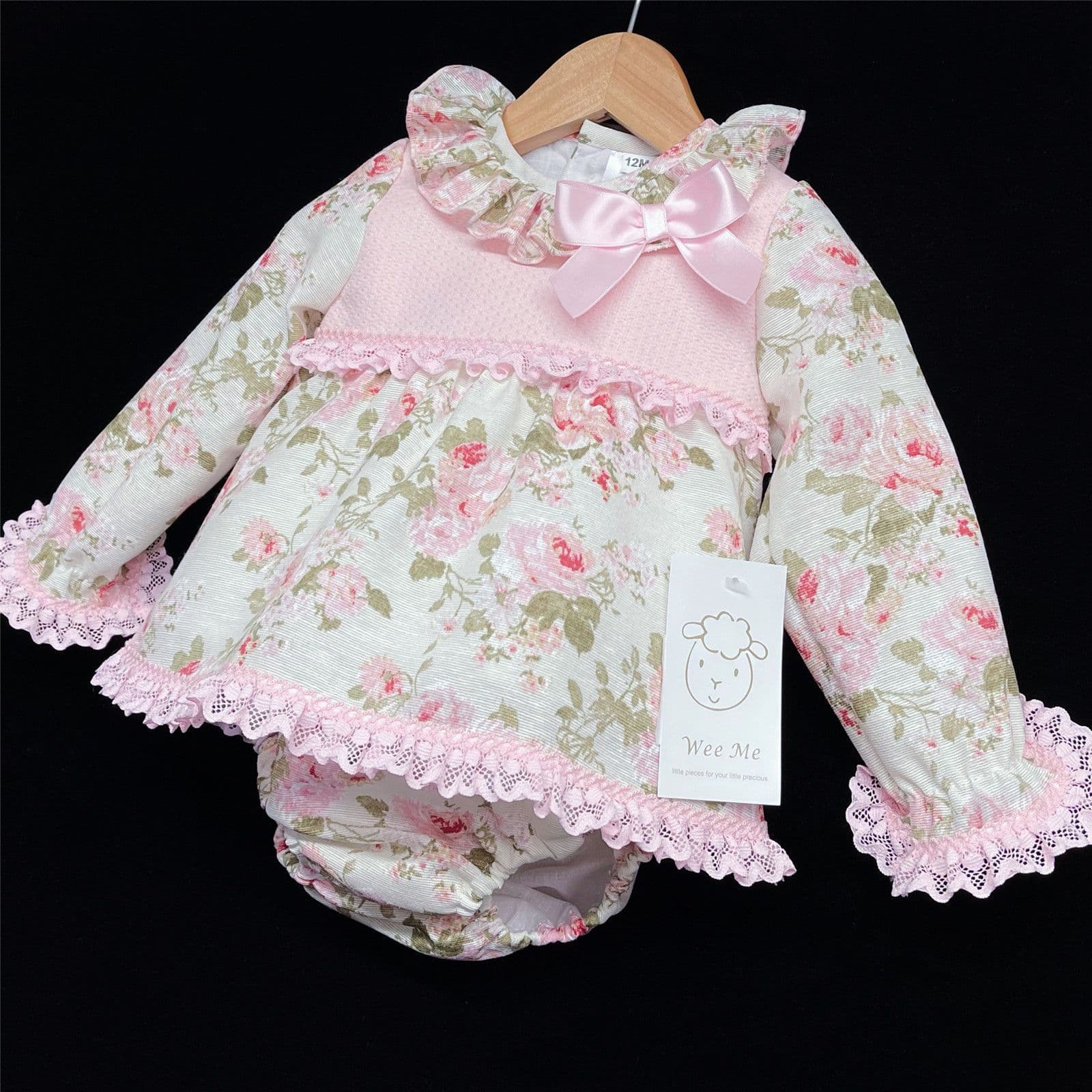 Baby Girl Floral Long Sleeve Dress with Pants Set "MYD810"