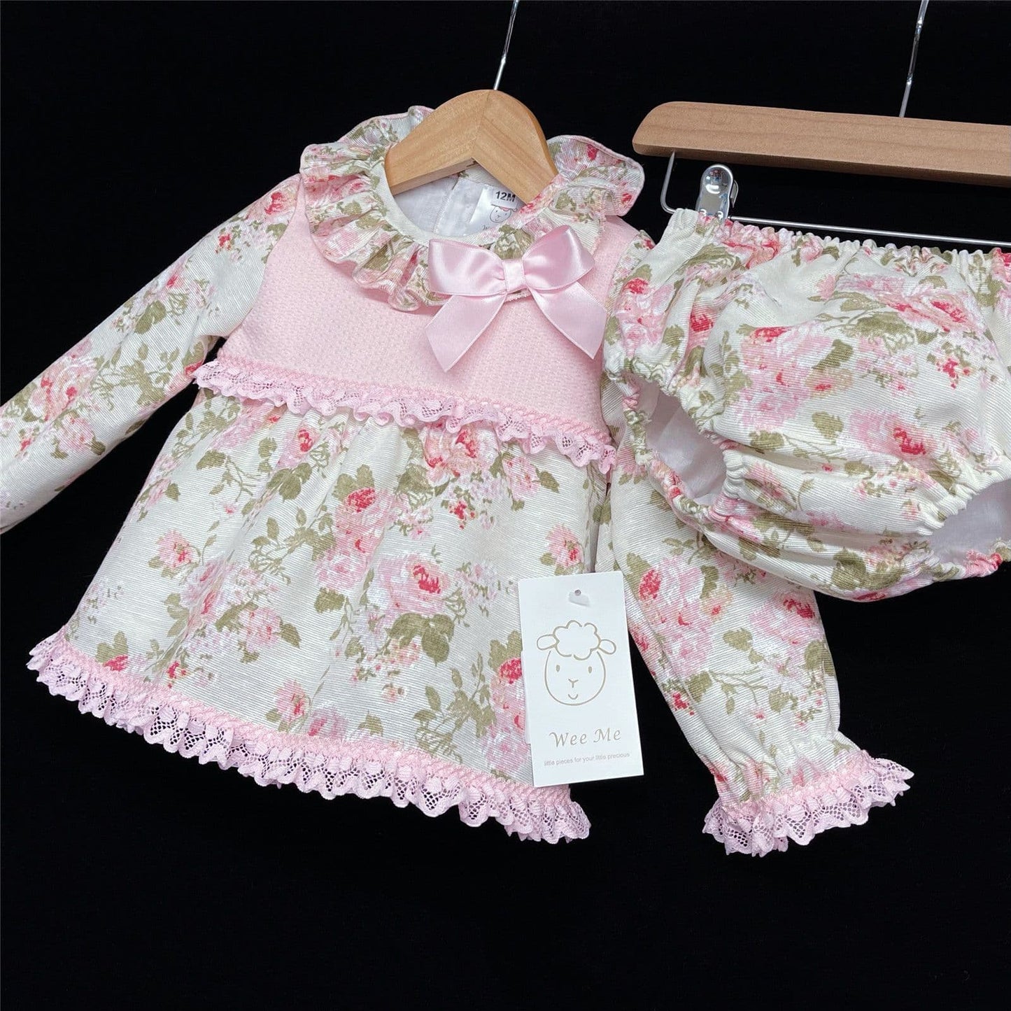 Baby Girl Floral Long Sleeve Dress with Pants Set "MYD810"