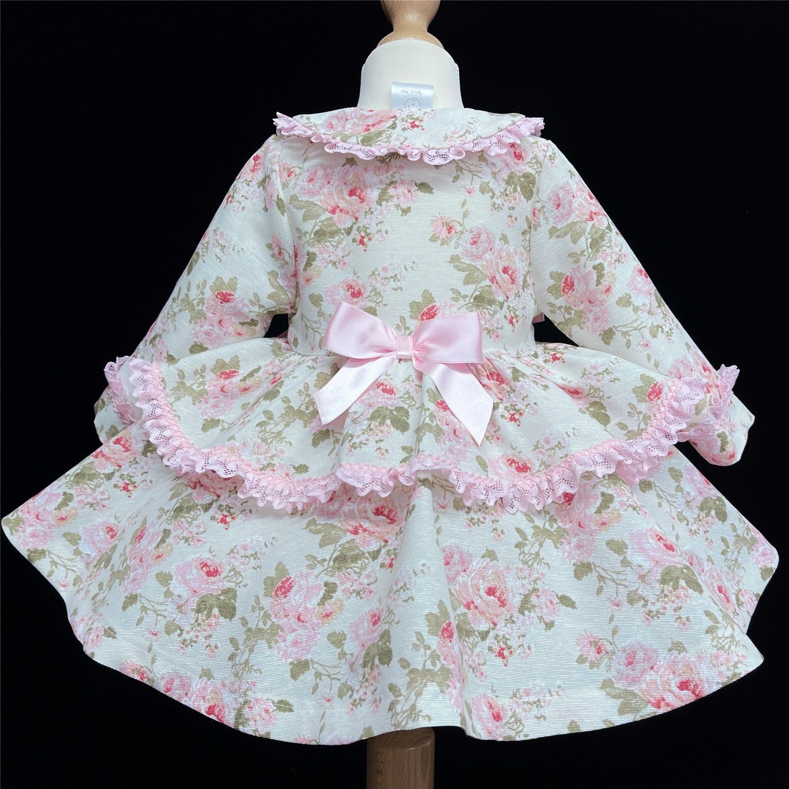 Baby Girl Floral Puff Ball Frilly Jacket Satin Bows "MYD816"