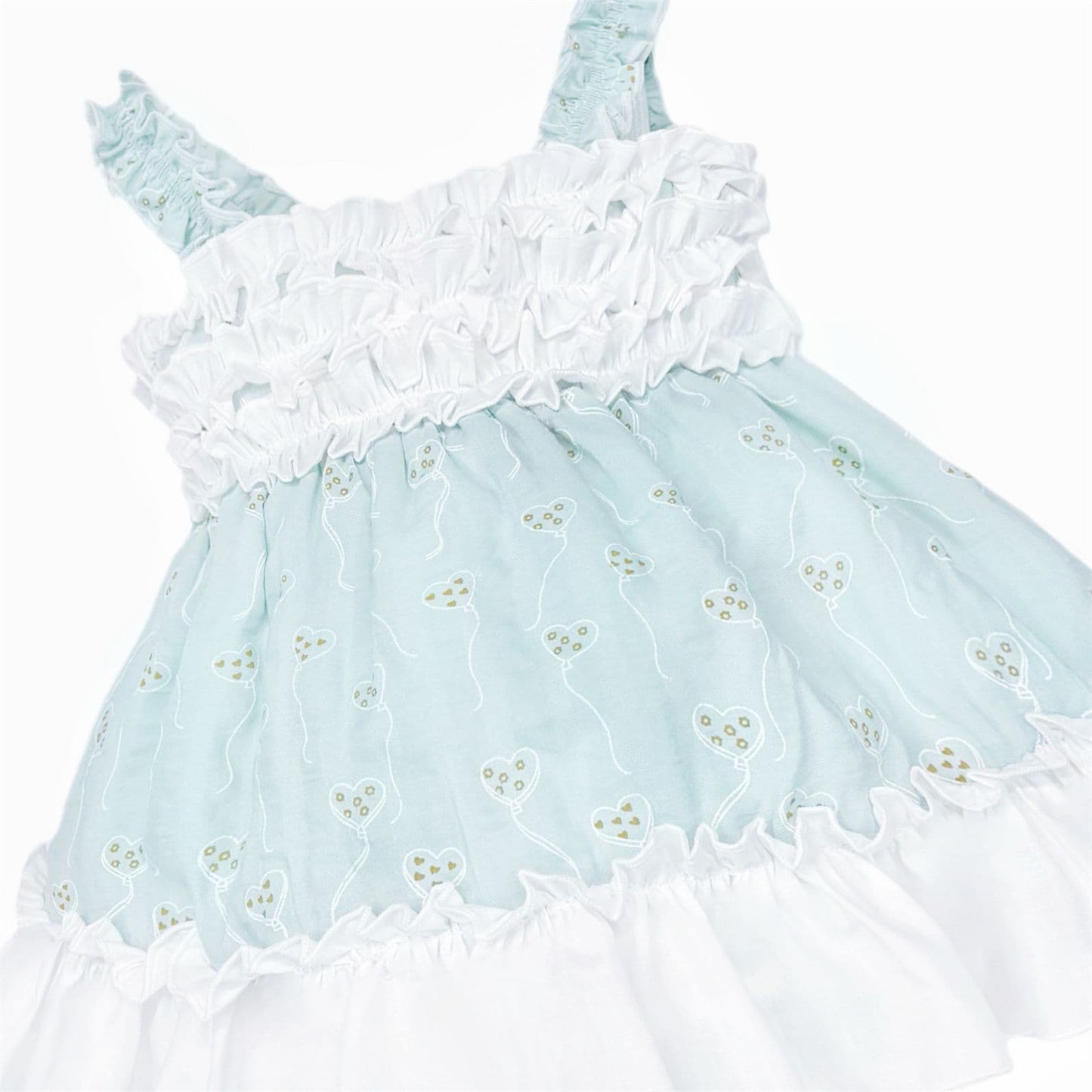Baby Girl Mint Print Summer Puff Ball Dress with Pants "MYD26044"