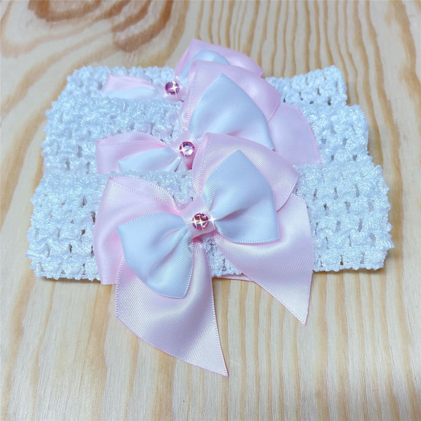 Baby Girls One Size Pink Satin Bow Headband One Supplied
