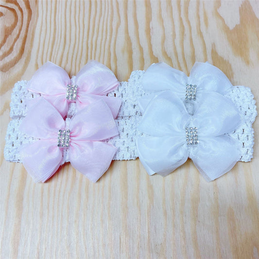 Baby Girls One Size Satin Sheer Headband One Supplied
