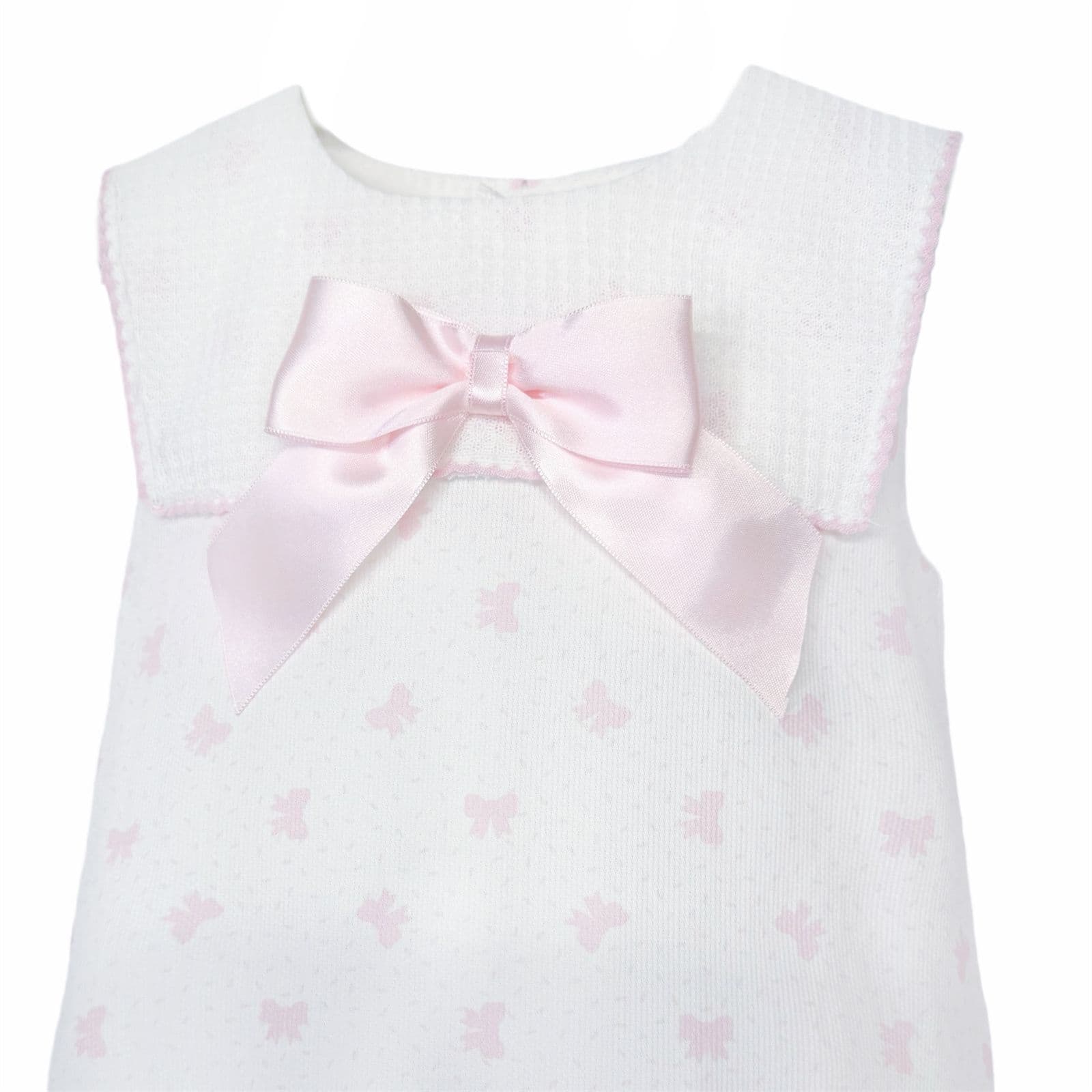 Baby Girl Pink Bow Print Collar Romper "MYD26027"