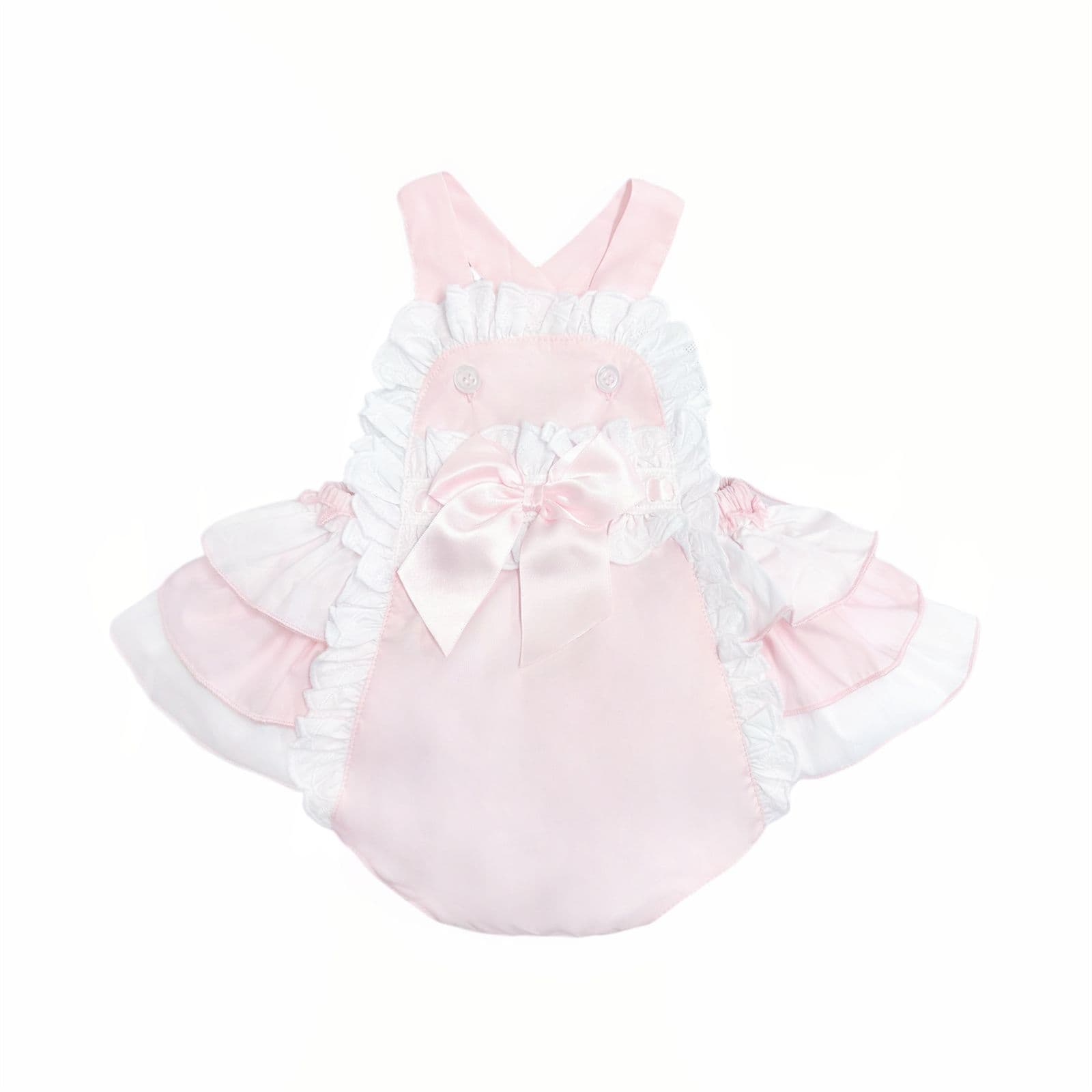 Baby Girl Pink Cotton Frilly Romper with Shirt "2406P"
