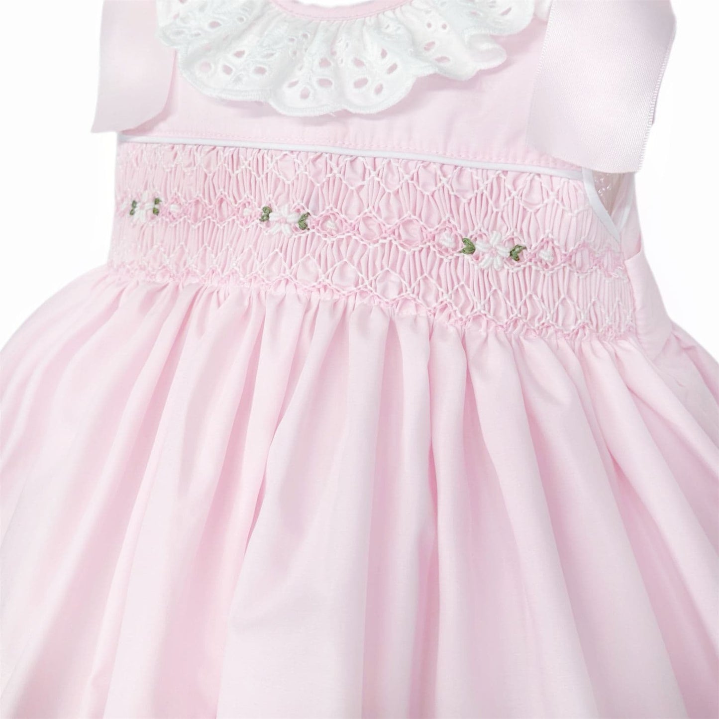 Baby Girl Pink Cotton Hand Smocked Dress with Knickers "2513"