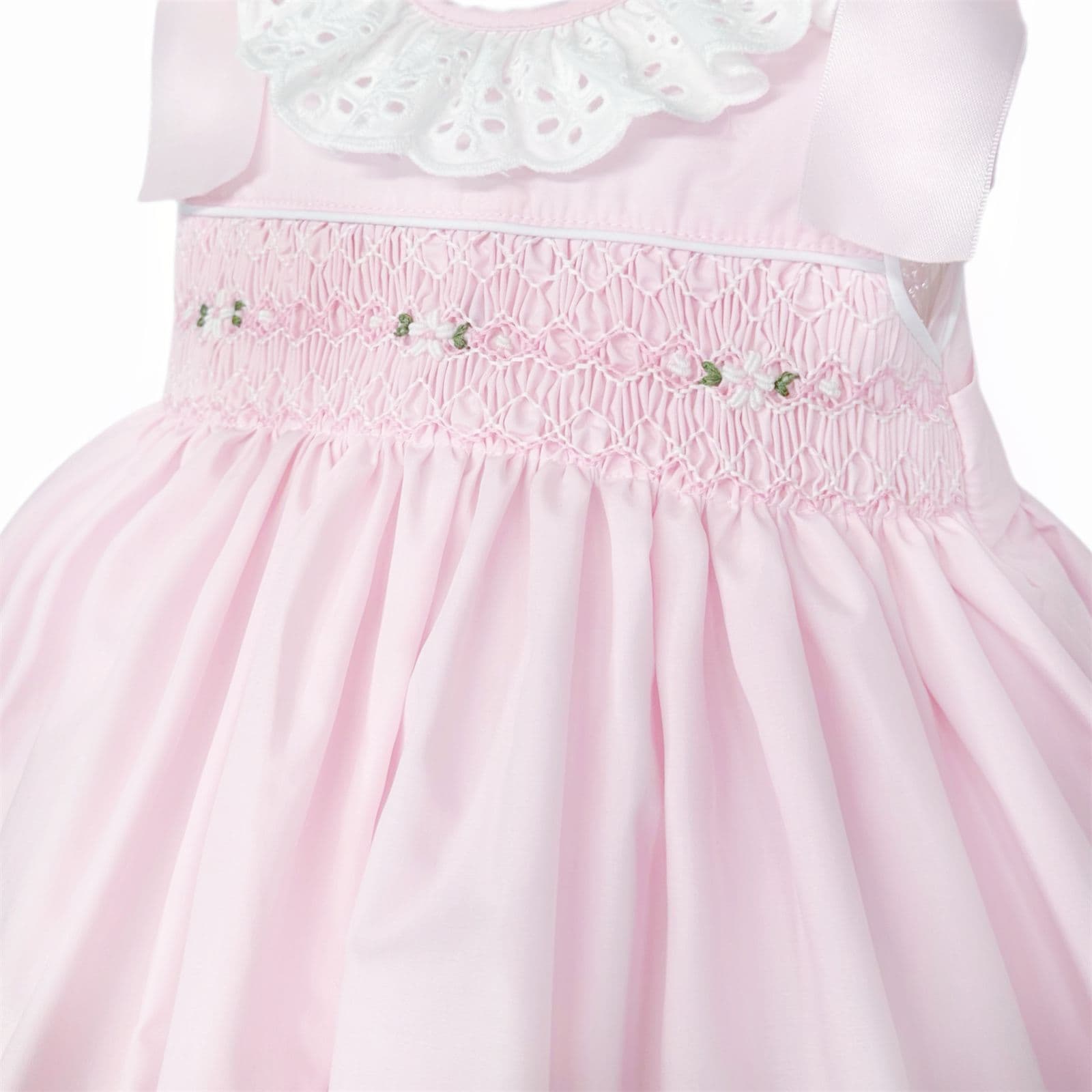Baby Girl Pink Cotton Hand Smocked Dress with Knickers "2513"