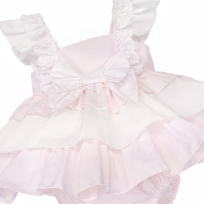 Baby Girl Pink Cotton Puff Ball Summer Dress with Pants "MYD26011"