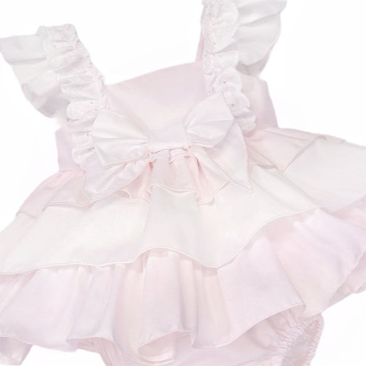 Baby Girl Pink Cotton Puff Ball Summer Dress with Pants "MYD26011"
