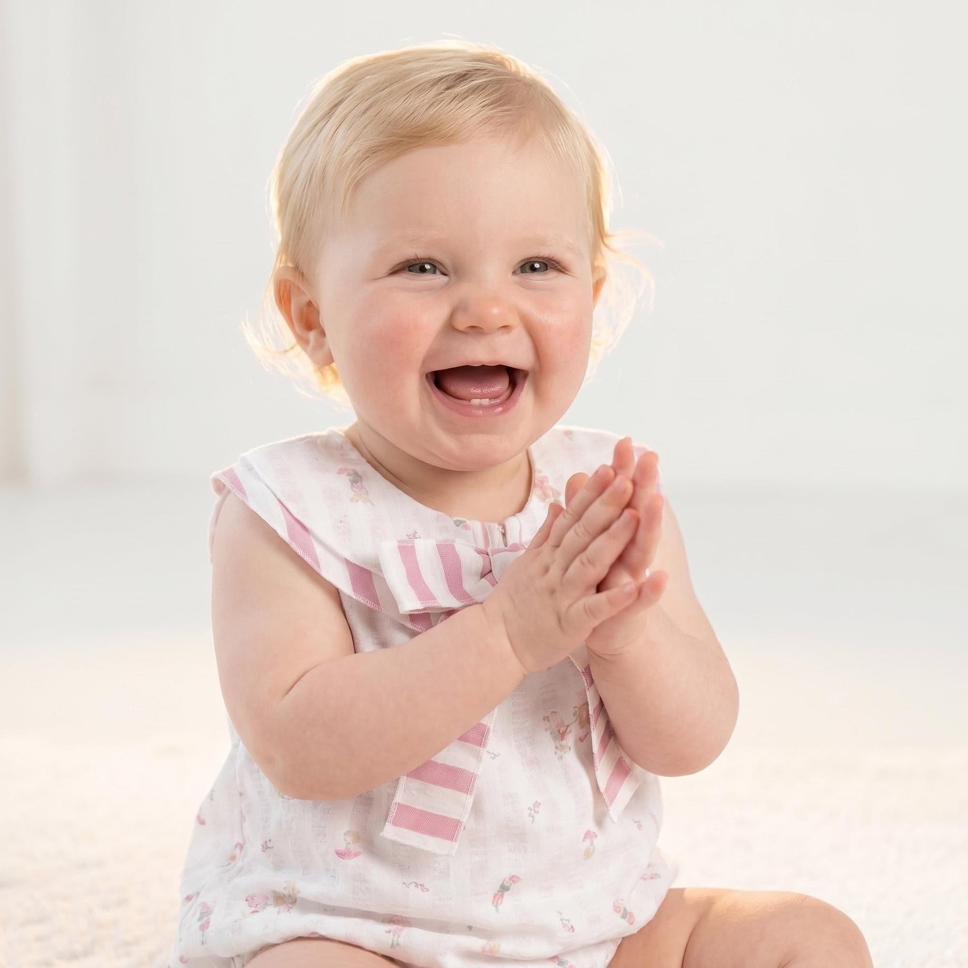 Baby Girl Pink Dusty Animal Print Collar Romper "MYD26050"