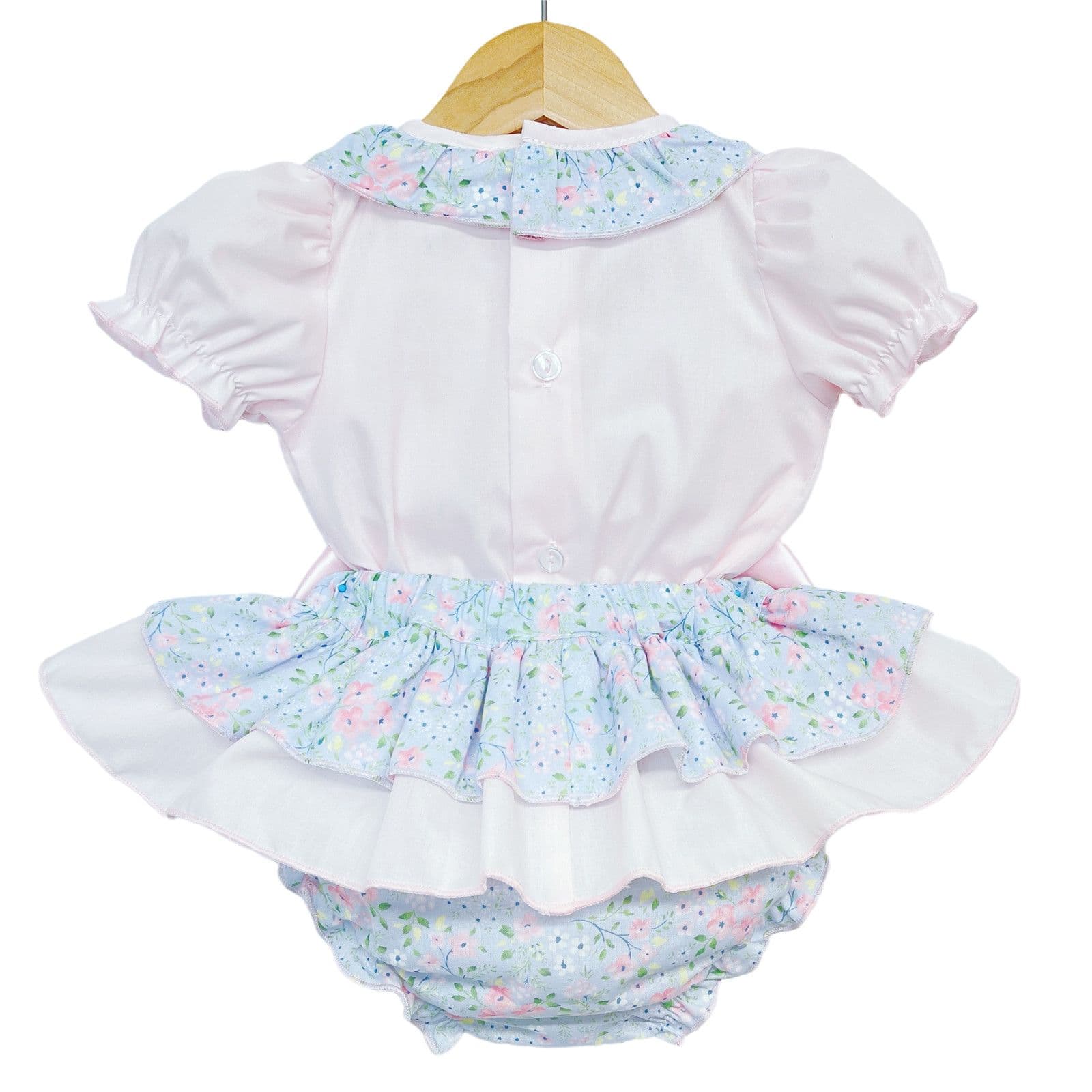 Baby Girl Pink Floral Frilly Skirt with Shirt "MYD2215 Pink"
