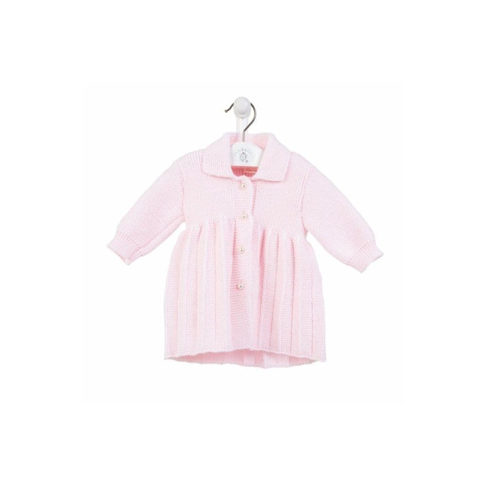 Baby Girl Pink Knitted Coat with Pearl Buttons "A4043 P"