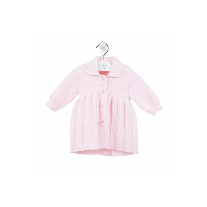 Baby Girl Pink Knitted Coat with Pearl Buttons "A4043 P"