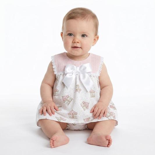 Baby Girl Pink Rocking Horse Dress with Pants "MYD26047"