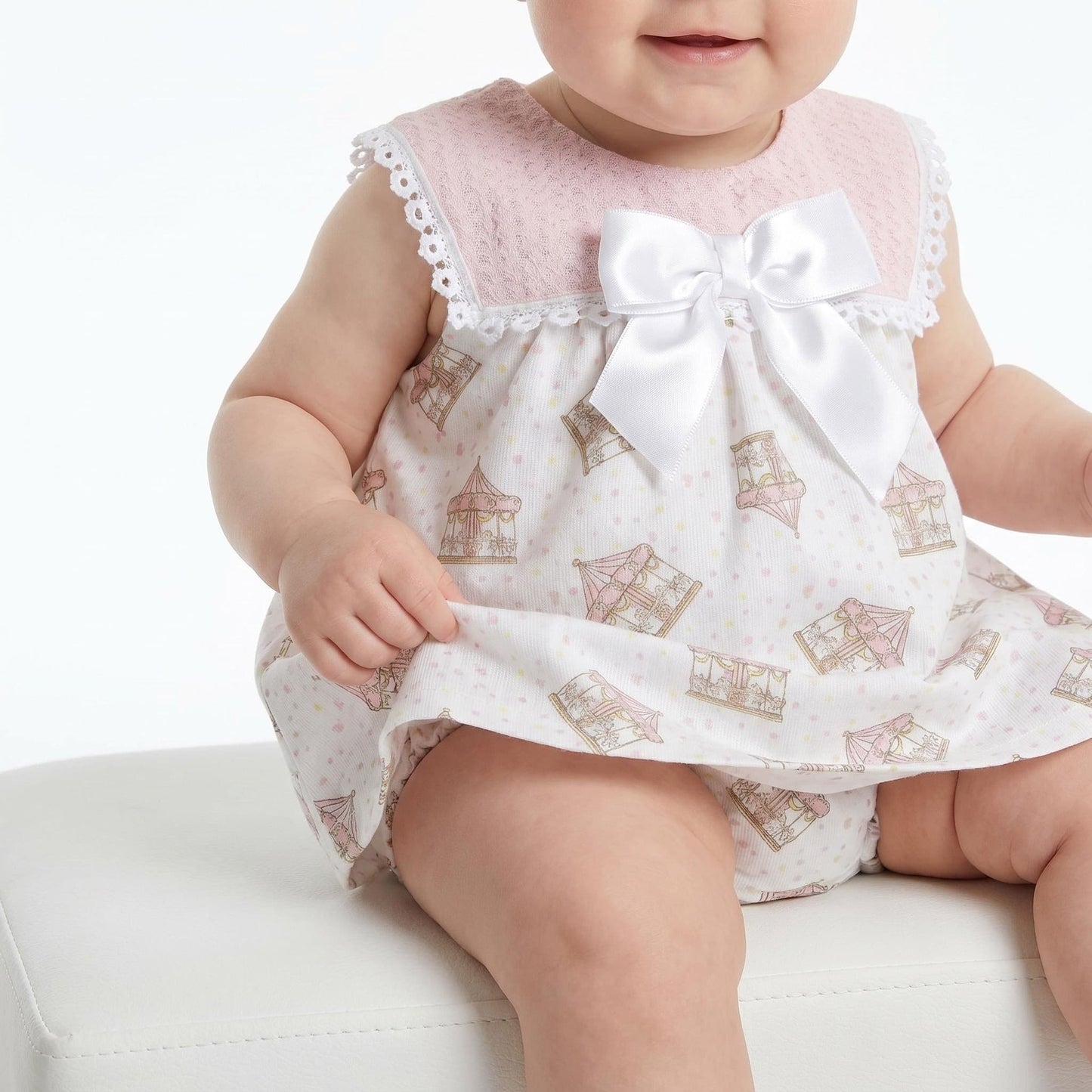 Baby Girl Pink Rocking Horse Dress with Pants "MYD26047"
