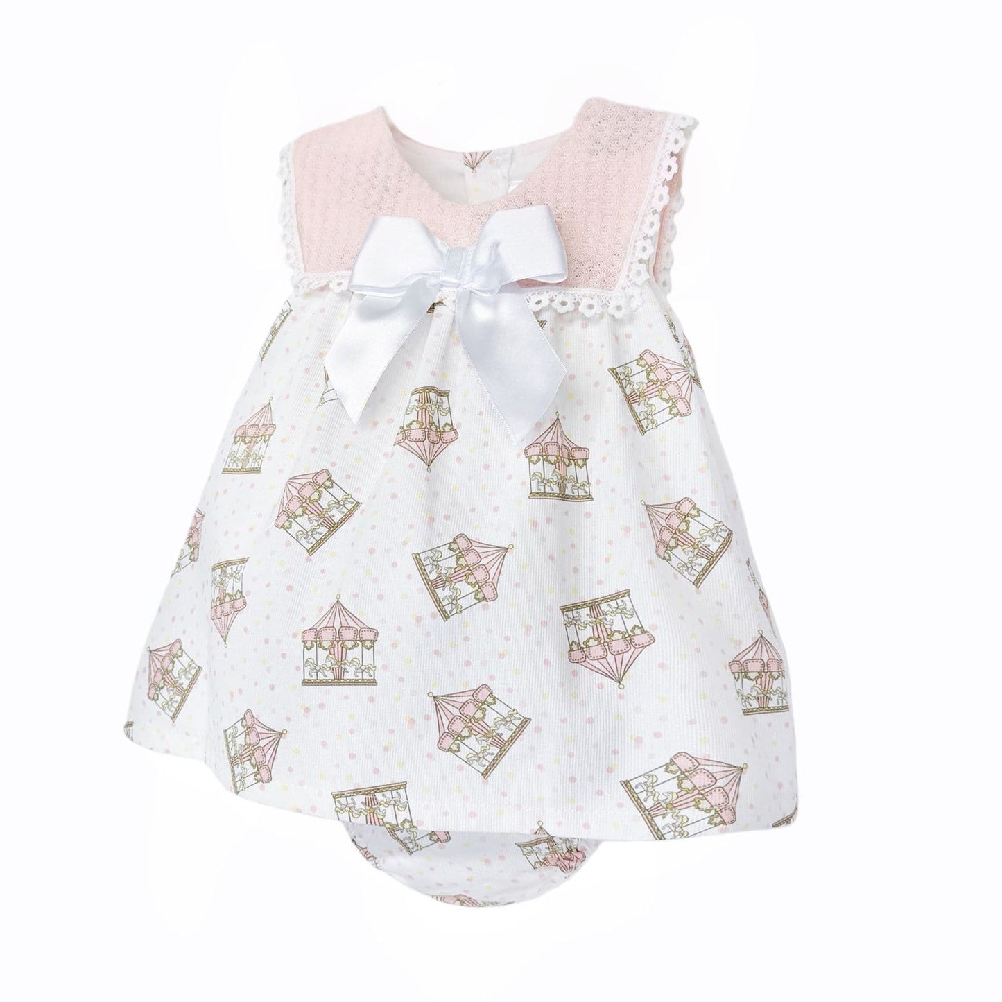 Baby Girl Pink Rocking Horse Dress with Pants "MYD26047"