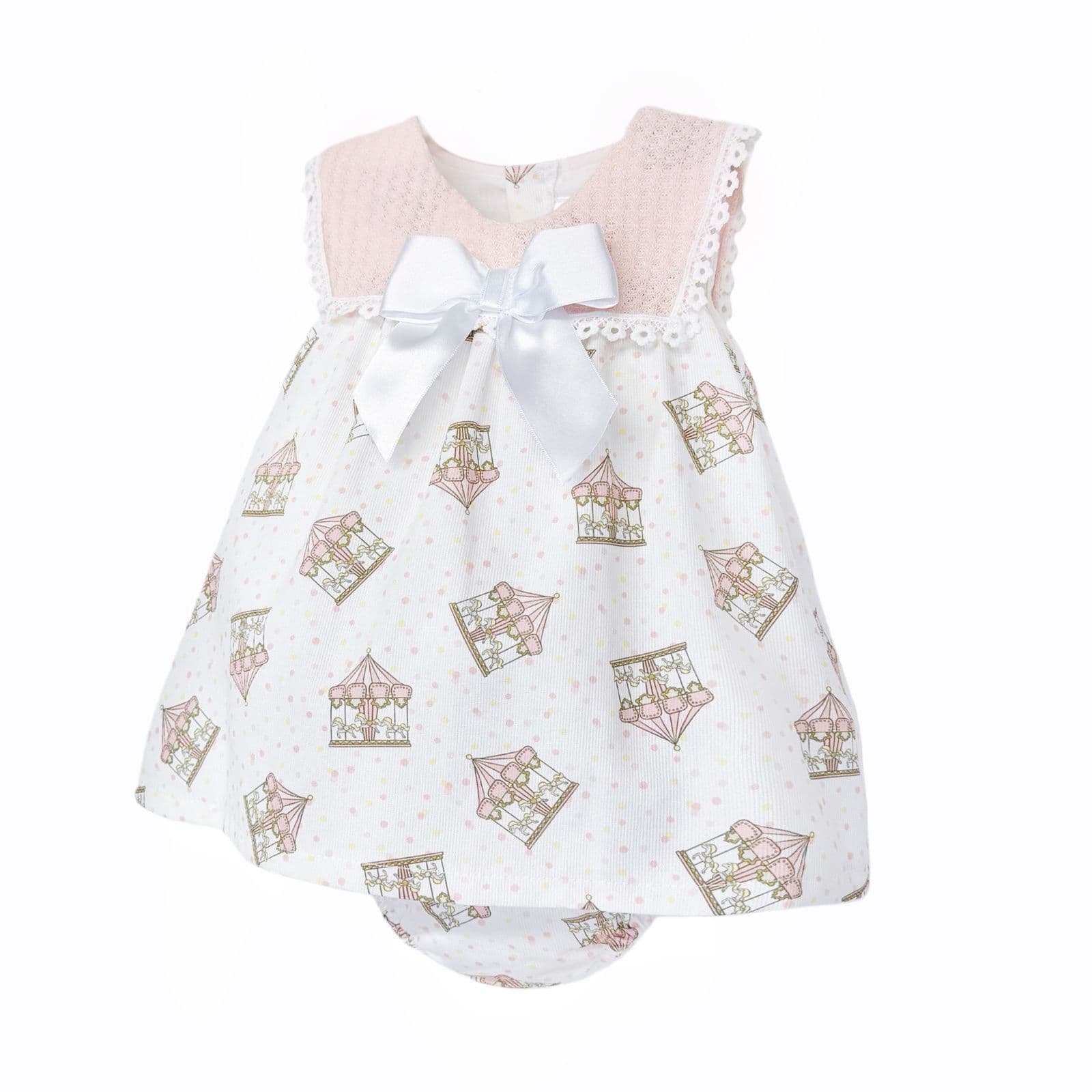 Baby Girl Pink Rocking Horse Dress with Pants "MYD26047"