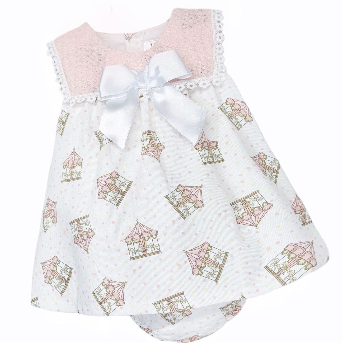 Baby Girl Pink Rocking Horse Dress with Pants "MYD26047"