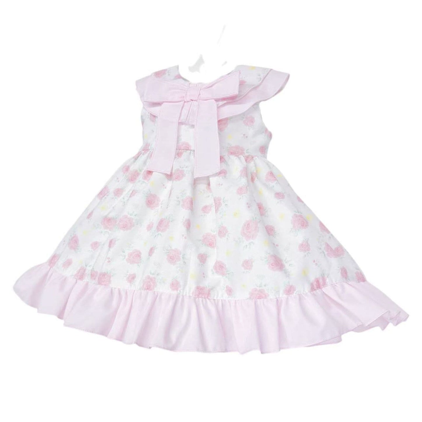 Baby Girl Pink Rose Print Puff Ball Dress with Pants "MYD26040"