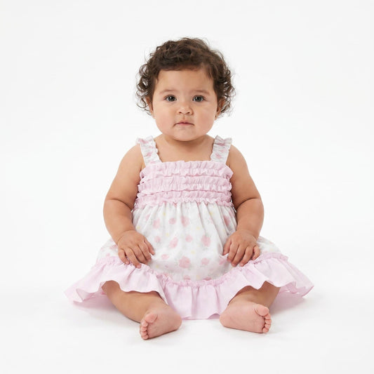Baby Girl Pink Rose Summer Puff Ball Dress with Pants "MYD26043"