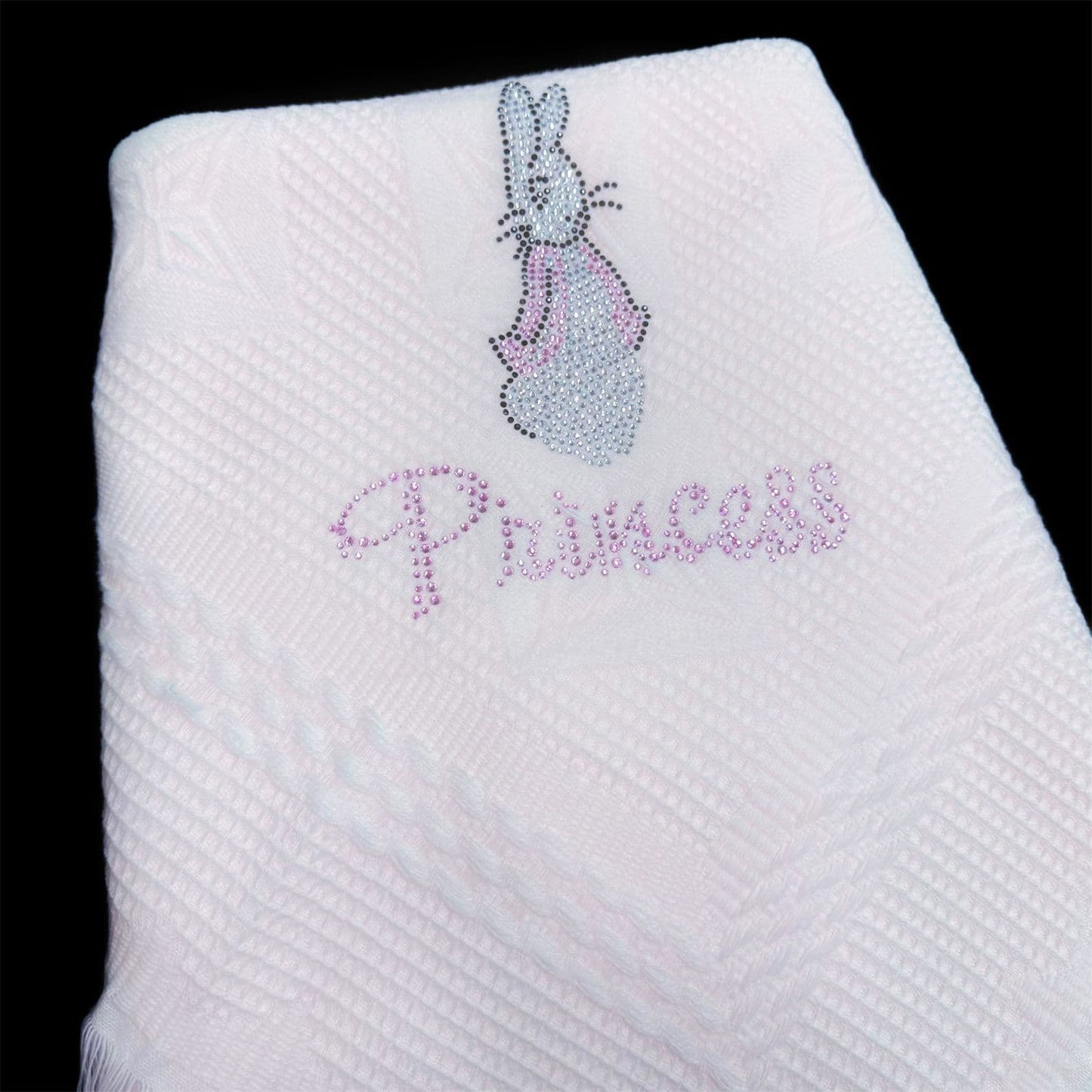 Pink Diamante Bow Baby Shawl