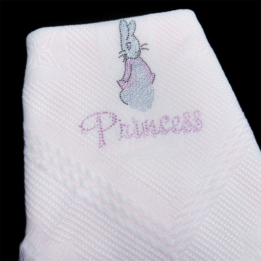 Pink Diamante Bow Baby Shawl