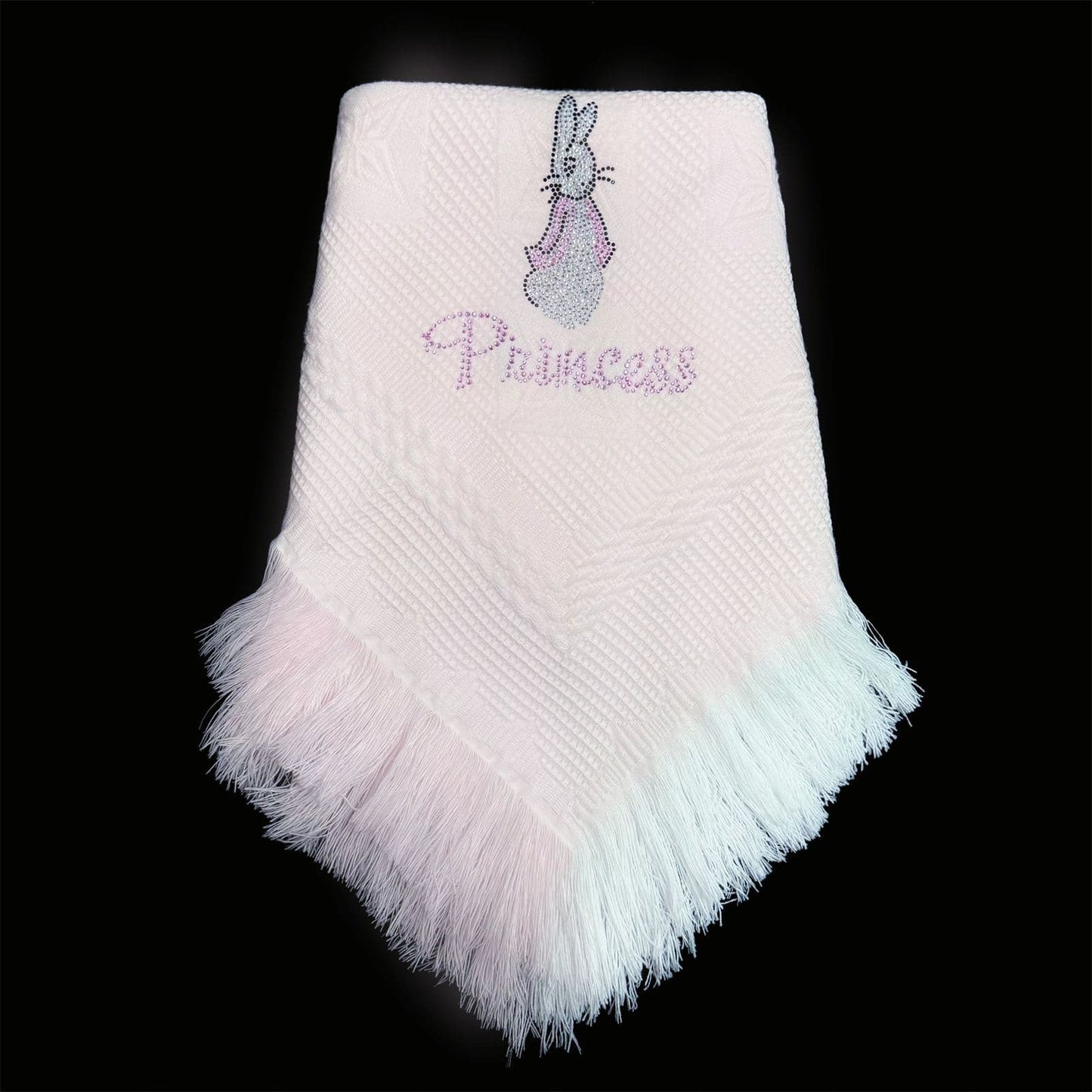 Pink Diamante Bow Baby Shawl