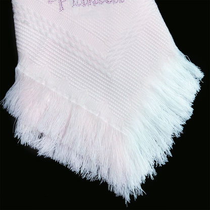 Pink Diamante Bow Baby Shawl