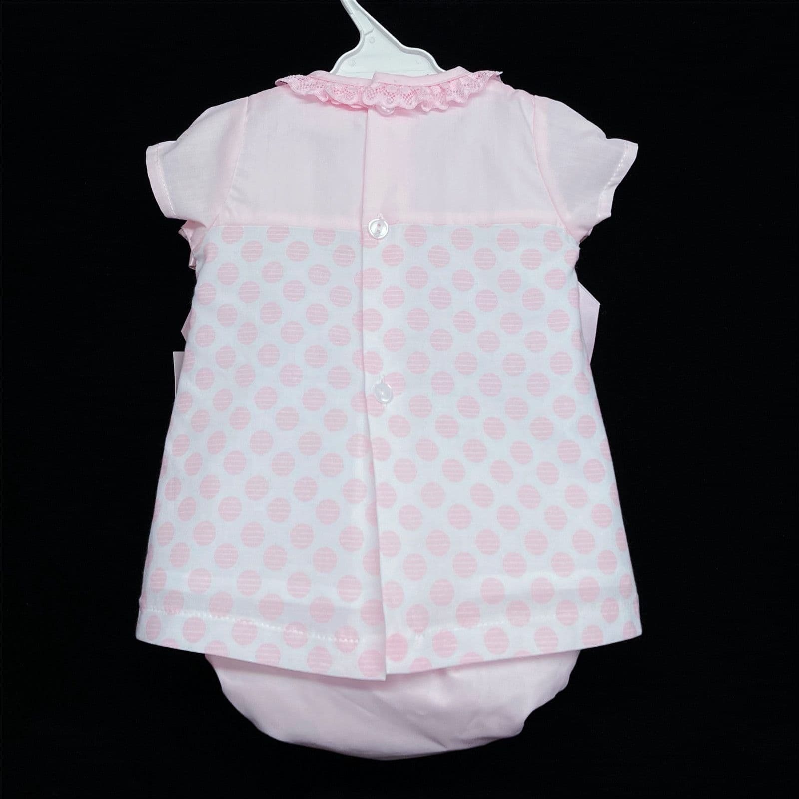 Baby Girl Pink Spanish A Line Dress Set Double Satin Bows "MYD346"