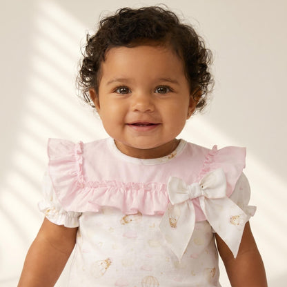 Baby Girl Pink Teddy Cloud Big Collar Romper "MYD26032"