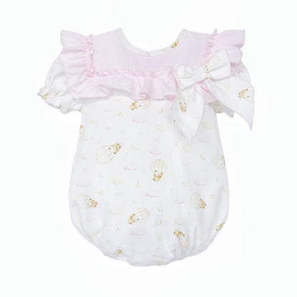 Baby Girl Pink Teddy Cloud Big Collar Romper "MYD26032"
