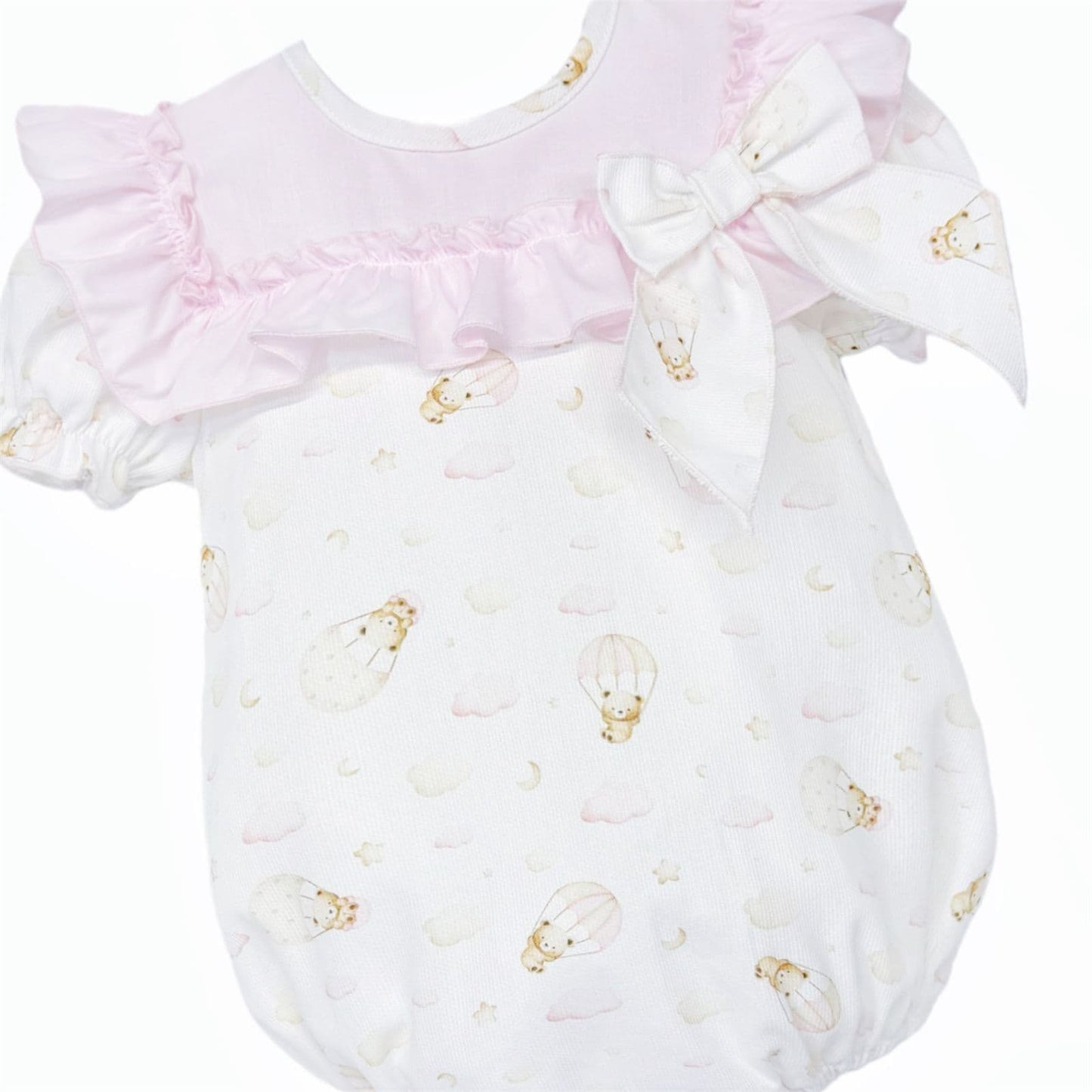 Baby Girl Pink Teddy Cloud Big Collar Romper "MYD26032"