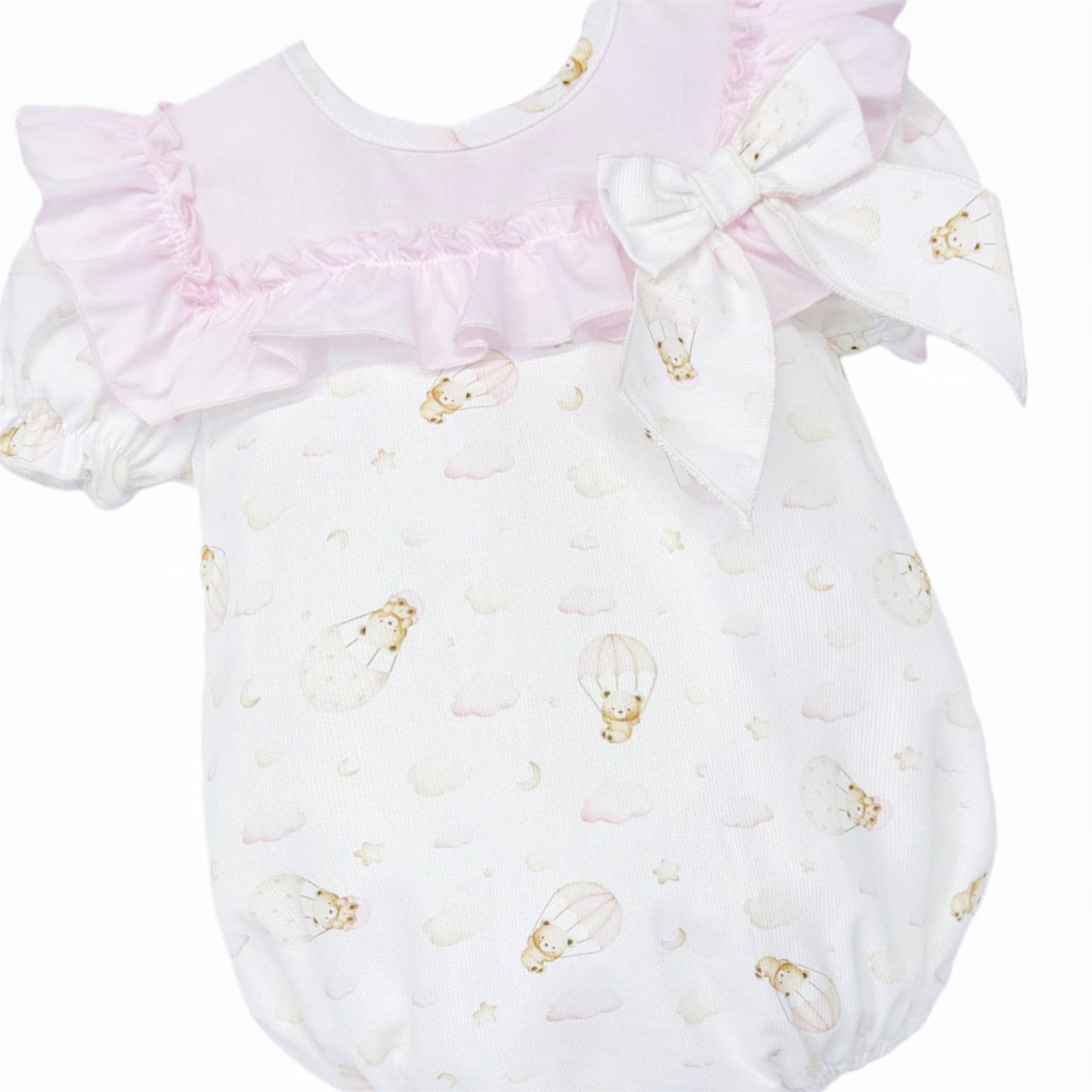Baby Girl Pink Teddy Cloud Big Collar Romper "MYD26032"