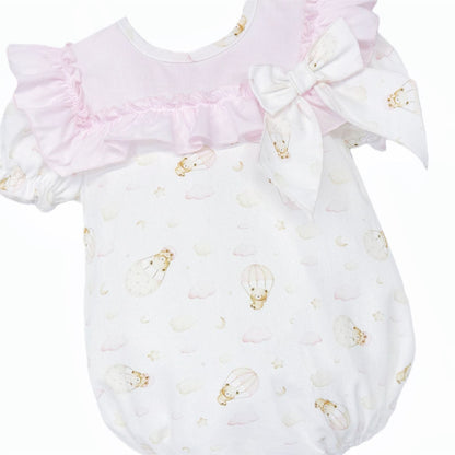 Baby Girl Pink Teddy Cloud Big Collar Romper "MYD26032"