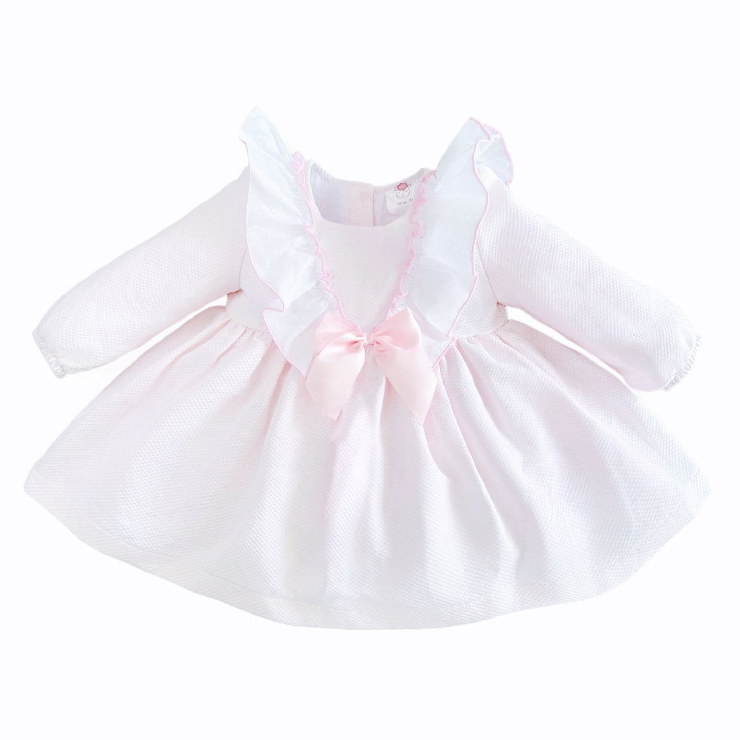 Baby Girl Pink Waffle Big Frilly Collar Dress "2532"