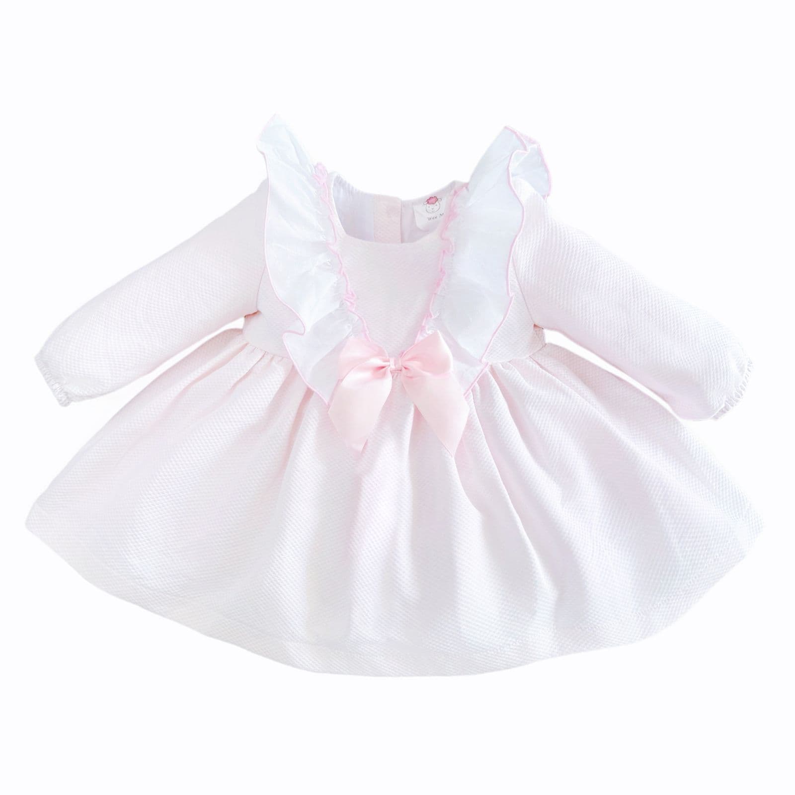 Baby Girl Pink Waffle Big Frilly Collar Dress "2532"