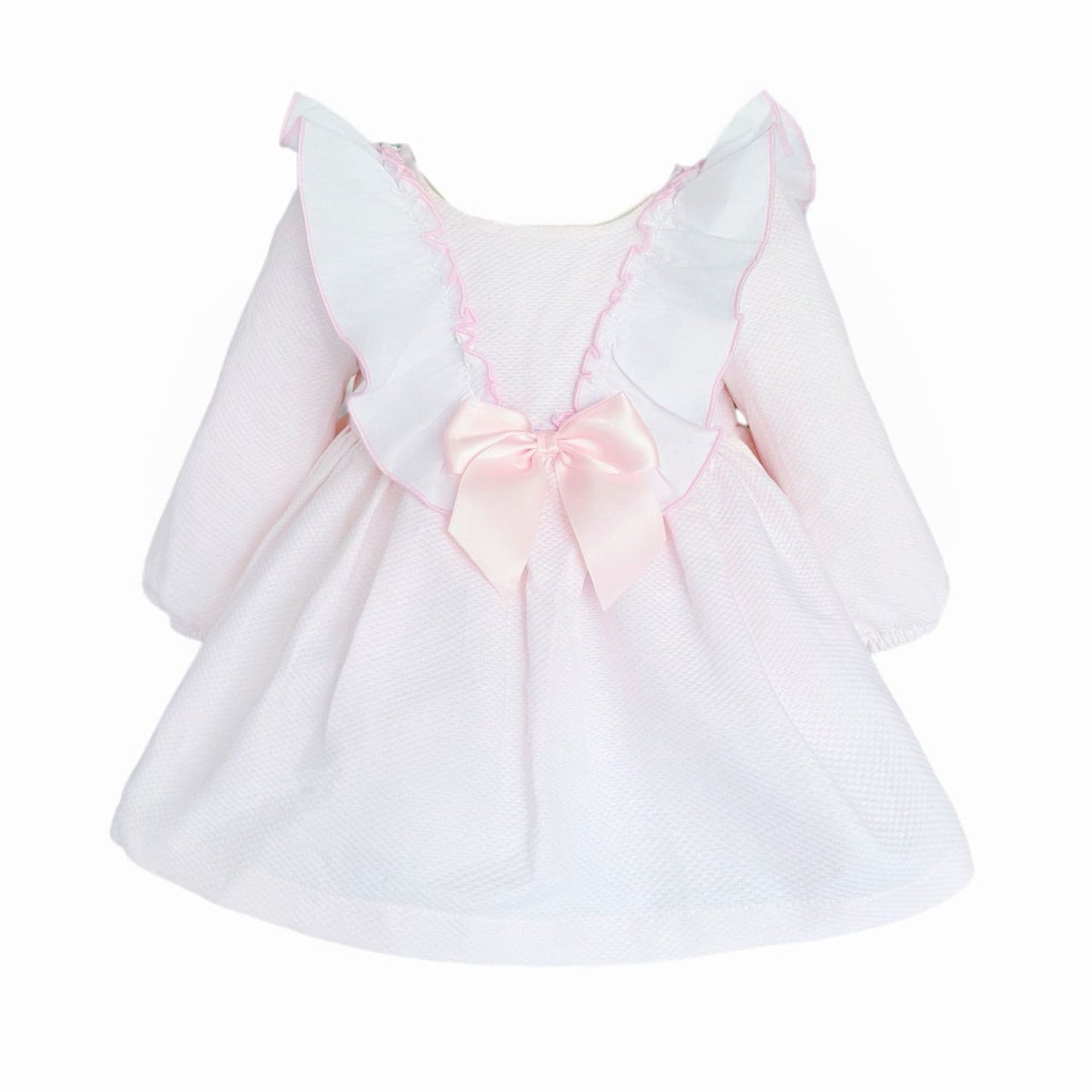 Baby Girl Pink Waffle Big Frilly Collar Dress "2532"