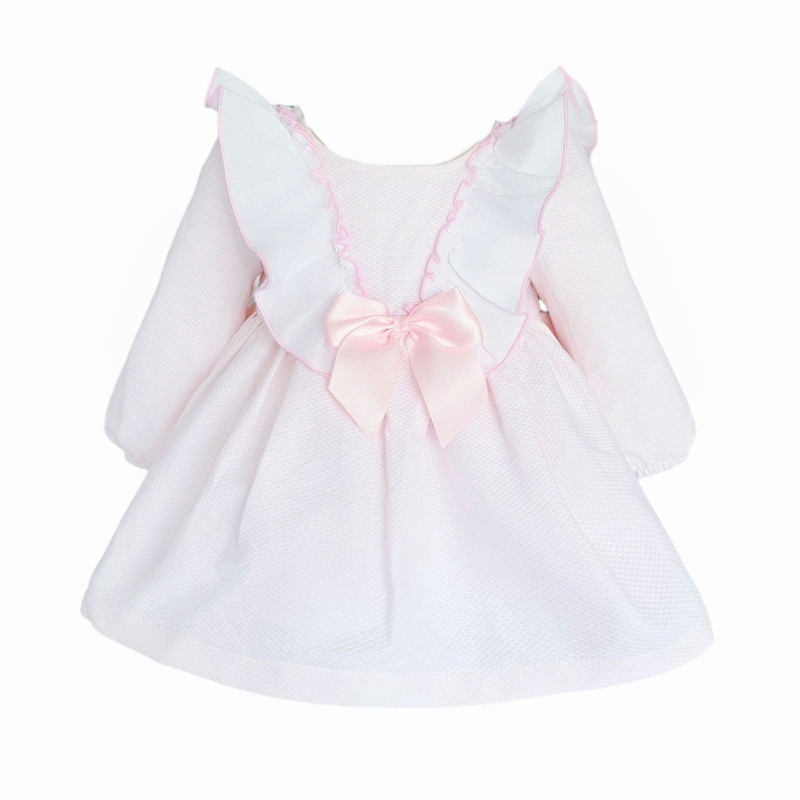 Baby Girl Pink Waffle Big Frilly Collar Dress "2532"