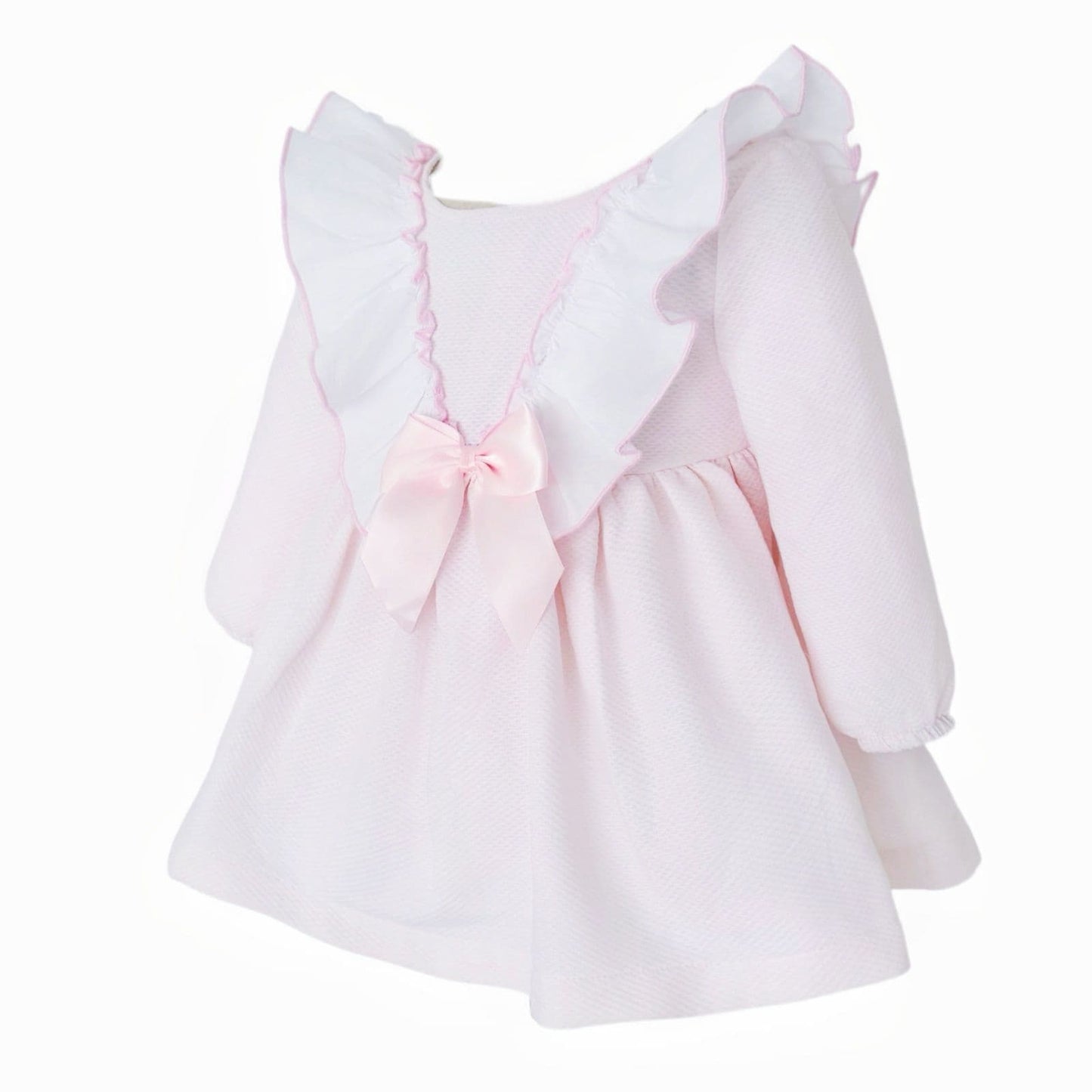 Baby Girl Pink Waffle Big Frilly Collar Dress "2532"