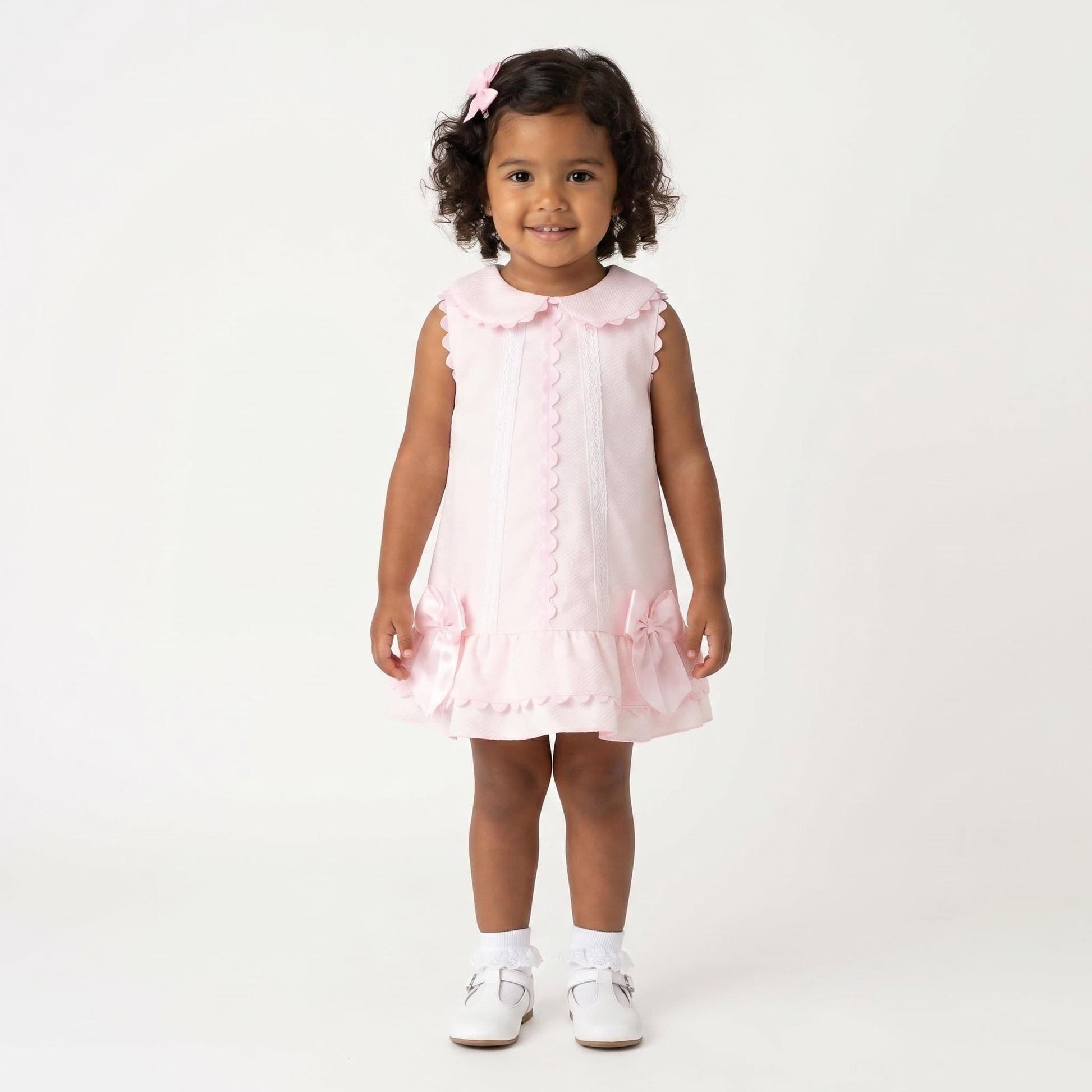 Baby Girl Pink Waffle Lacey Dress "2611"