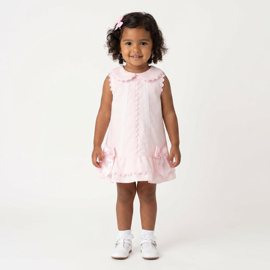 Baby Girl Pink Waffle Lacey Dress "2611"