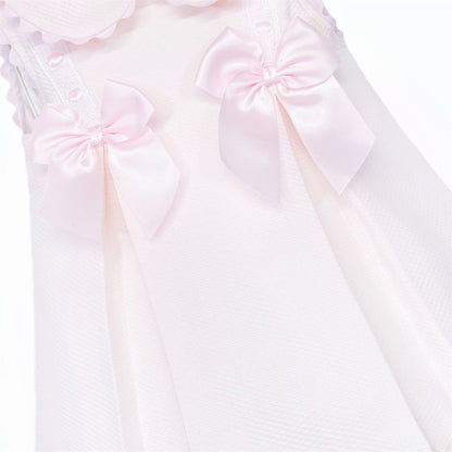 Baby Girl Pink Waffle with Pink Bow Dress "2603"