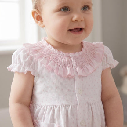 Baby Girl Pink White Bow Print Dress with Pants "MYD26021"