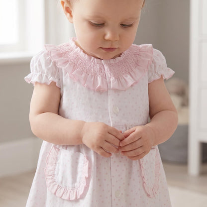 Baby Girl Pink White Bow Print Dress with Pants "MYD26021"
